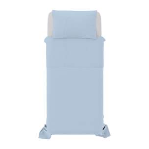 COMPLETO LETTO NATURAL COLOUR MADE IN ITALY COTONE-AZZURRO/GRIGIO CHIARO SINGOLO