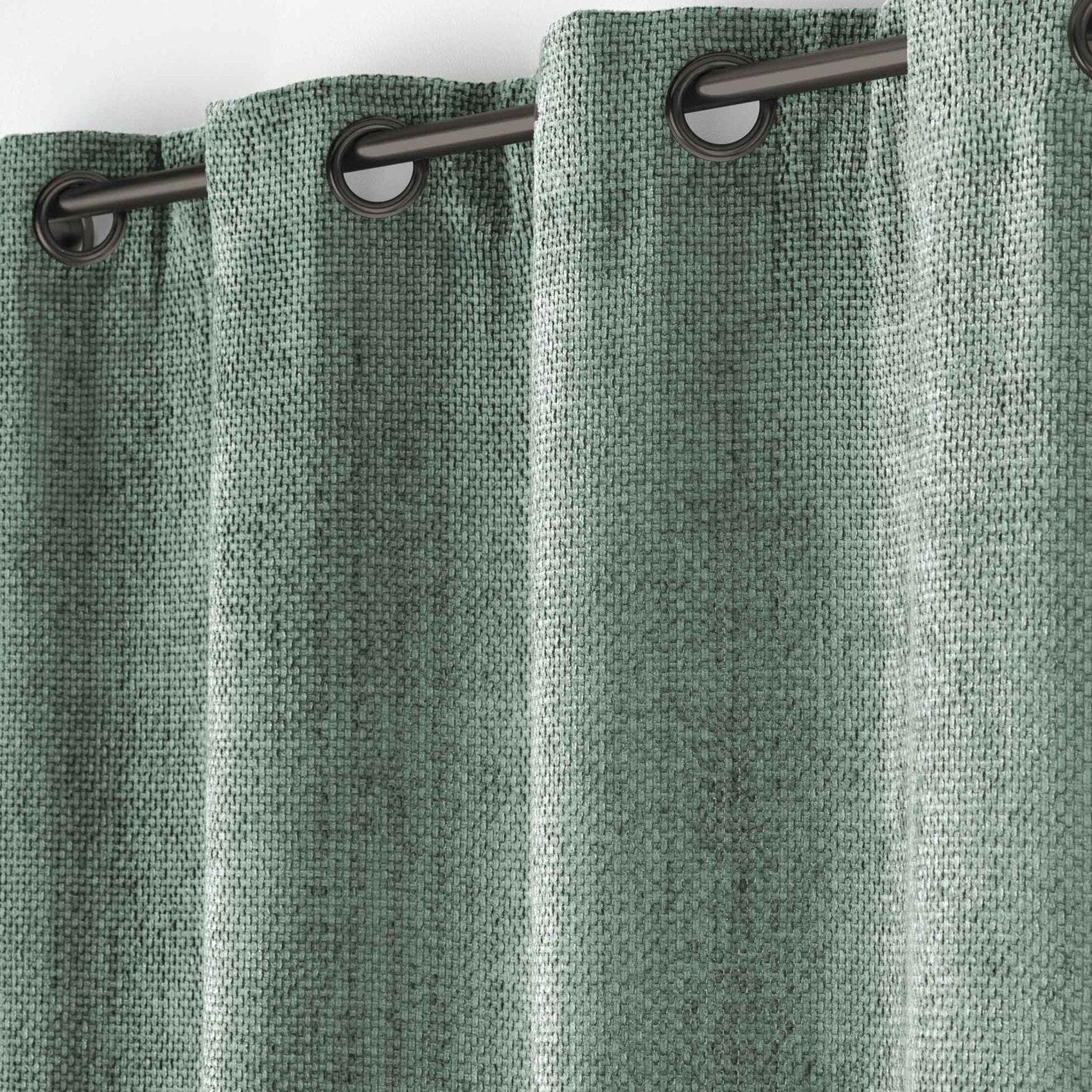 Rideau à œillets en velours chenille - Sauge