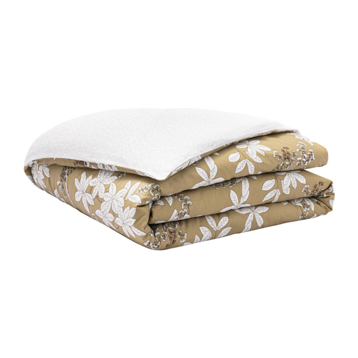 Housse de couette imprimée en satin de coton bio, LÉGENDE, jaune moyen