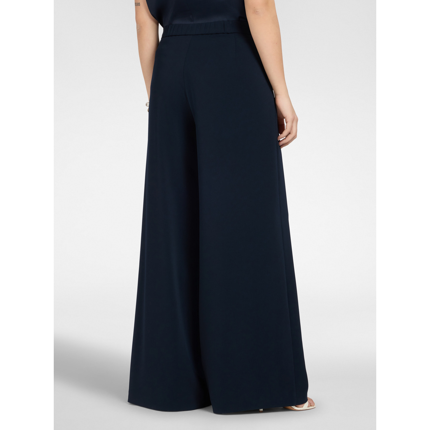 Elena Mirò - Pantaloni palazzo in cady - Blu