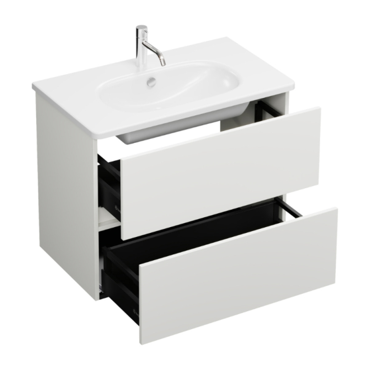 Meuble de salle de bain simple vasque 80 cm BURGBAD Joline blanc