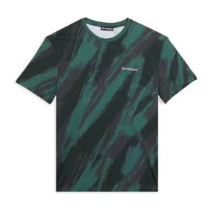 T-shirt stampata effetto pennellata in cotone