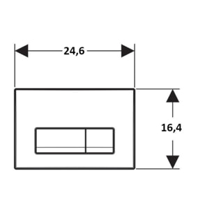 Delta 50 Plaque de commande double touche, Noir  brillant (Delta-7)