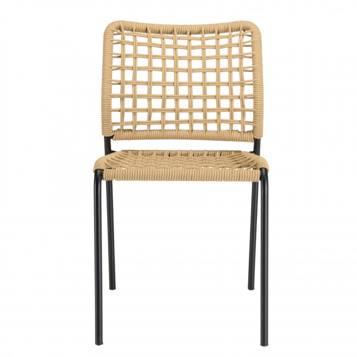 VIANNEY - Lot de 2 chaises de jardin en cordage tressé beige