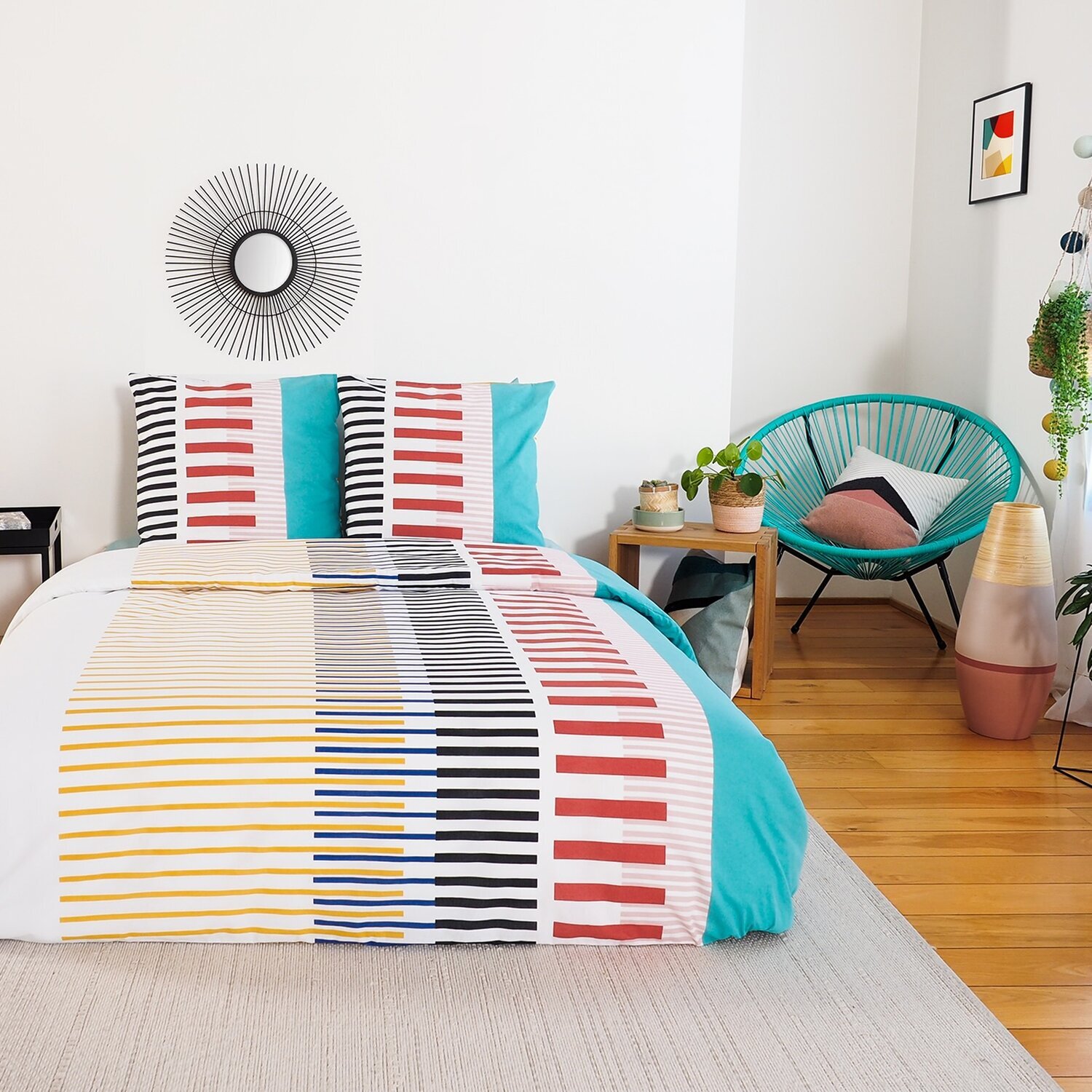Parure housse de couette 3pcs en polycoton 51 fils - chris