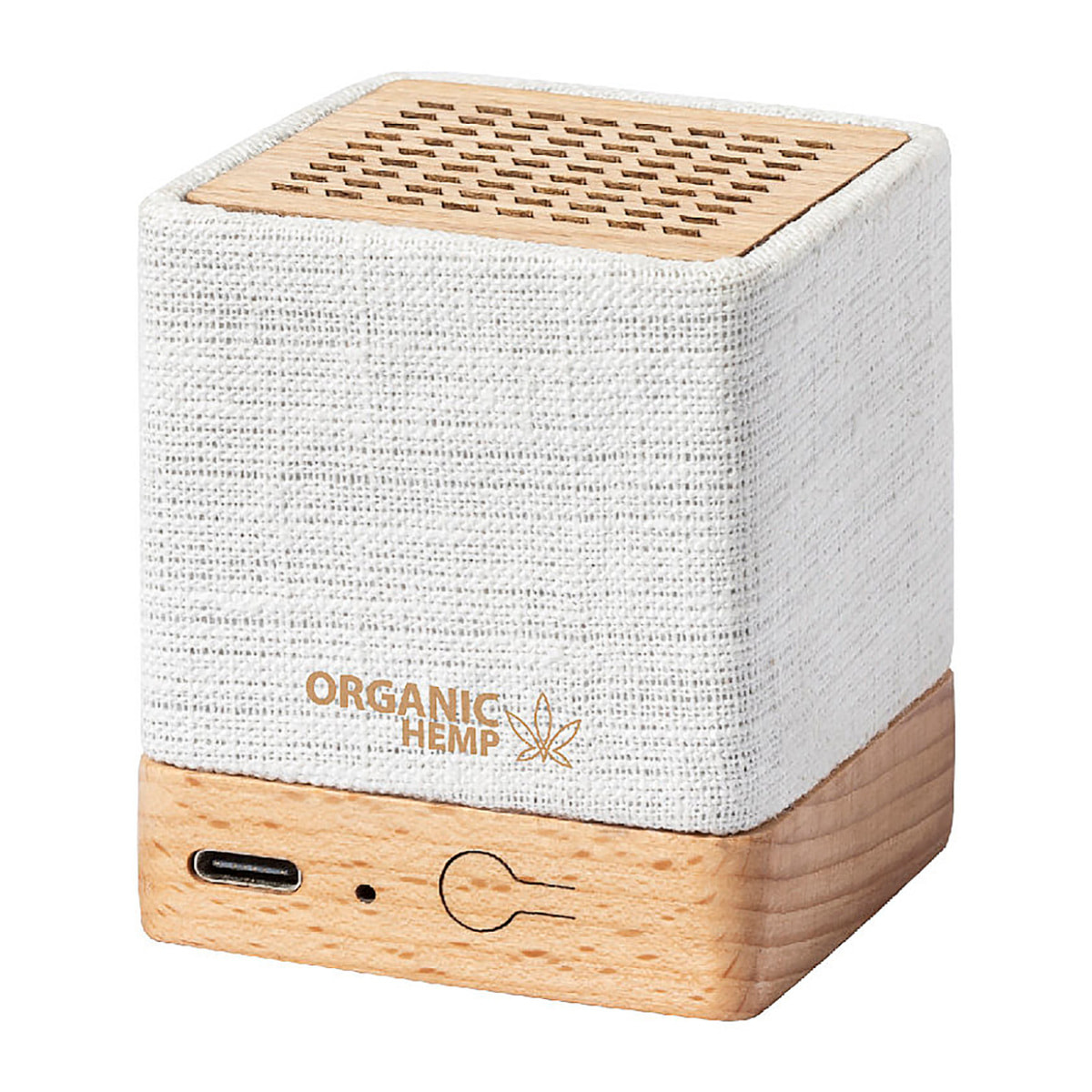 Altoparlante Bluetooth in canapa naturale e legno. Potenza sonora 3W. Batteria 300mAh