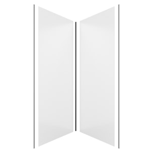 Pack de 2 Panneaux Muraux Aluminium BLANC 90+90x210 cm avec Profilés NOIR MAT - WALL'IT