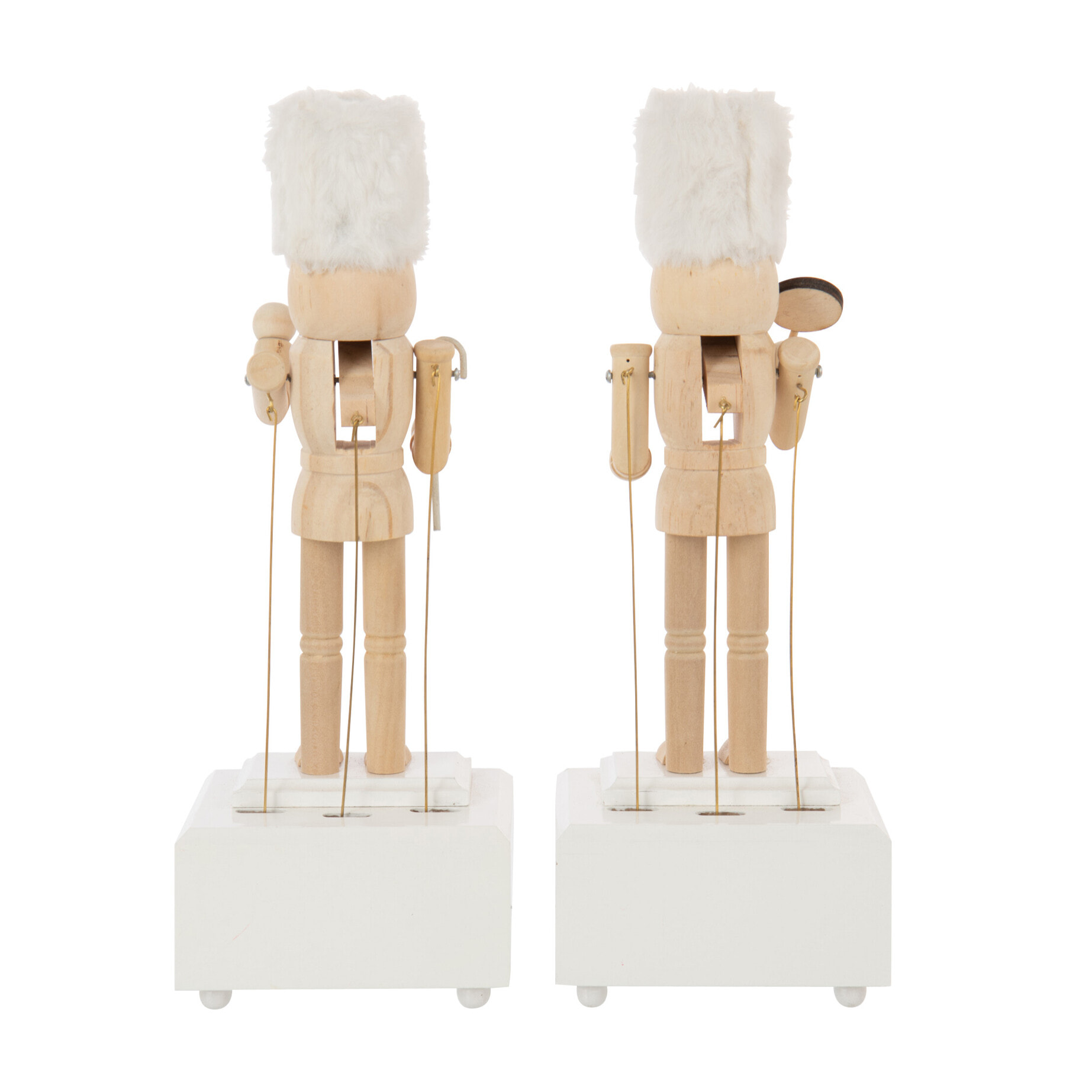 J-Line figurine Casse-Noisette Musique - bois - naturel/blanc - 2 pièces