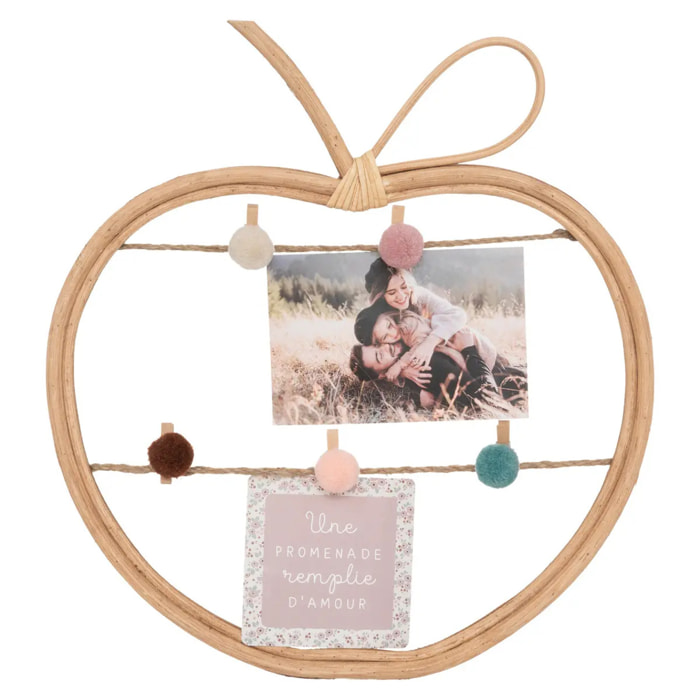 Porte-photos enfant rotin 35x30cm