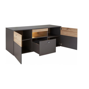 Meuble TV gris en bois L150 cm - TONY