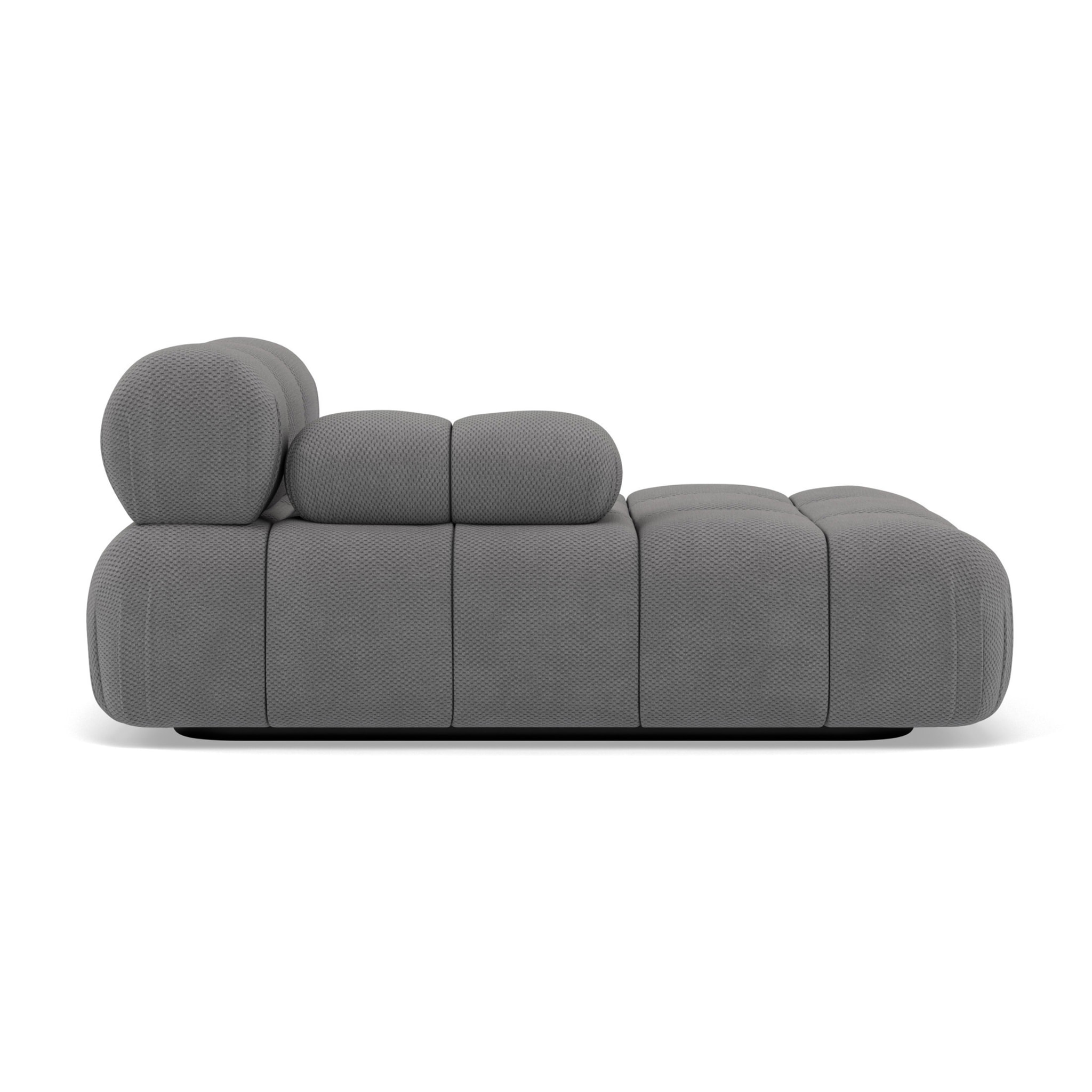 Ruby - module d'assise méridienne gauche en velours texturé - Gris