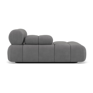 Ruby - module d'assise méridienne gauche en velours texturé - Gris