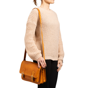 Borsa a tracolla  da donna In Vera pelle Made in Italy 27,5x22x12 cm