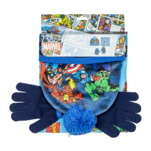 Conjunto gorro, guantes y tubo de cuello infantil "Avengers"