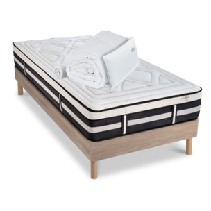 Ensemble Matelas Calliope mémoire de forme - 28cm + sommier kit bois - 1 place