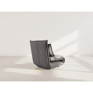 Candice - Banquette 1 place convertible clic-clac en velours côtelé - Gris foncé