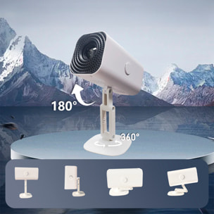 Mini proyector LCD regulable 180º. Wifi 6, duplicación de pantalla, 1080p con hasta 300 pulgadas de proyección y enfoque manual.