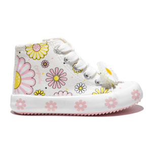 Zapatillas Altas Estampado Flores Bebés