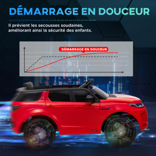 Voiture électrique enfant licence officielle Land Rover Discovery Sport - 12V, 5Km/h max. - nombreux effets - télécommande - rouge