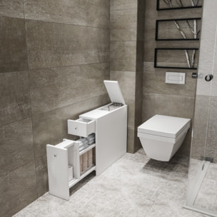 Mueble de baño,100% tablero de aglomerado rechapado en melamina, color blanco h.60