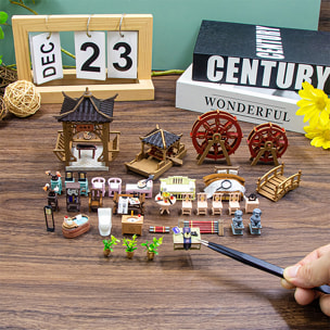 País de las hadas. Maqueta de madera, diseño 3D realista con gran detalle y luces led.