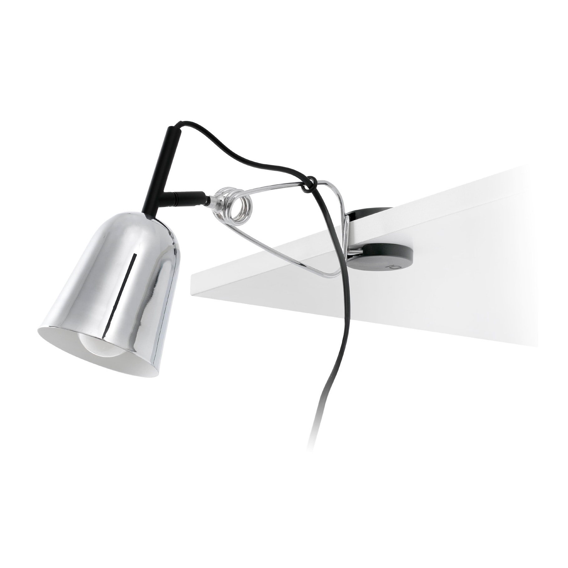 STUDIO Lampe avec pince chrome et blanche