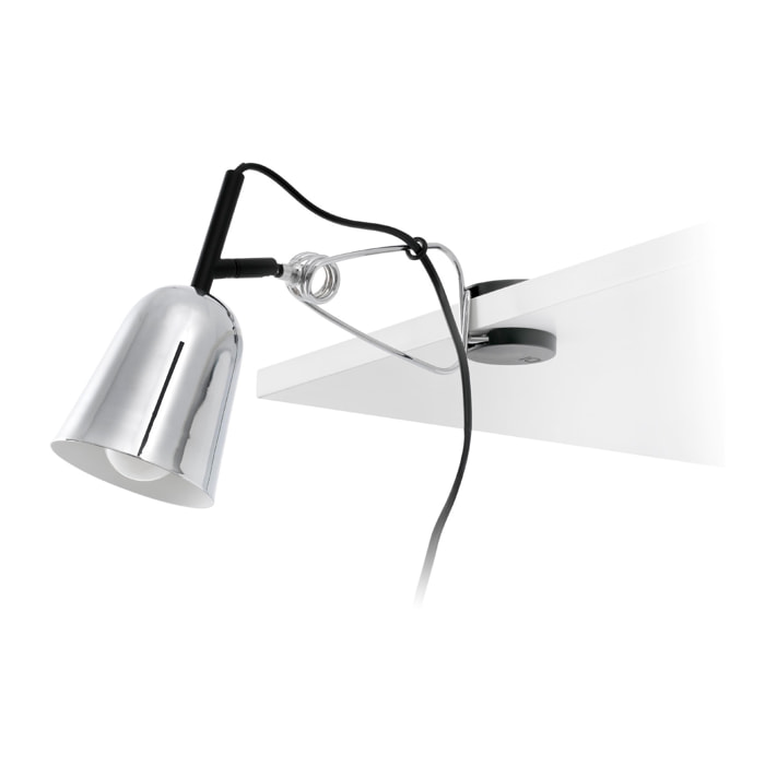 STUDIO Lampe avec pince chrome et blanche