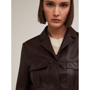 Motivi - Chaqueta de tejido revestido con cinturón - Marrón