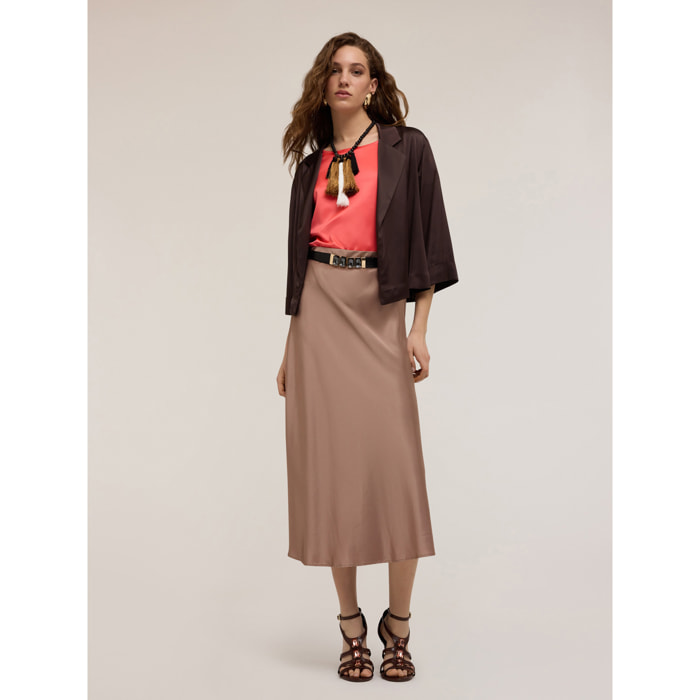 Motivi - Gonna longuette in raso - Beige