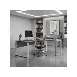 Retour de Bureau Gris Béton 90 cm – Extension pour Bureau - OFFICIO