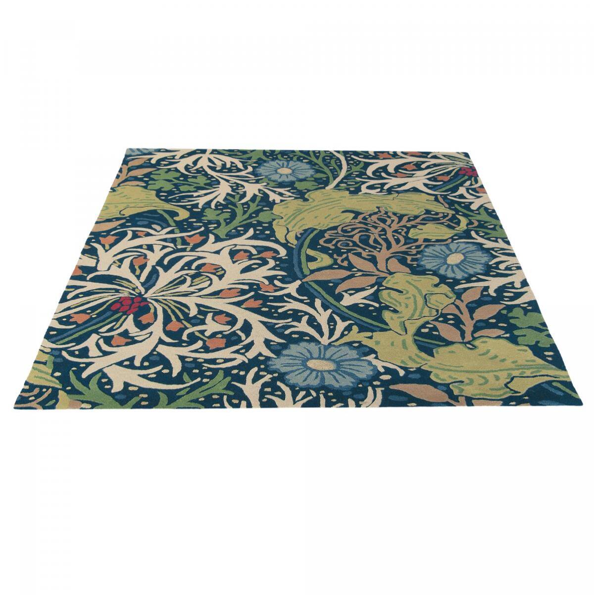 Tapis salon et chambre fait à la main en laine motif floral LUIL