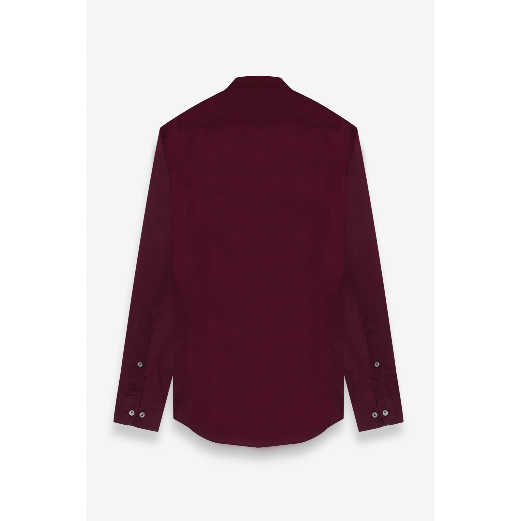 Camicia Uomo Coreano Slim Popeline Stretch Unito Bordeaux