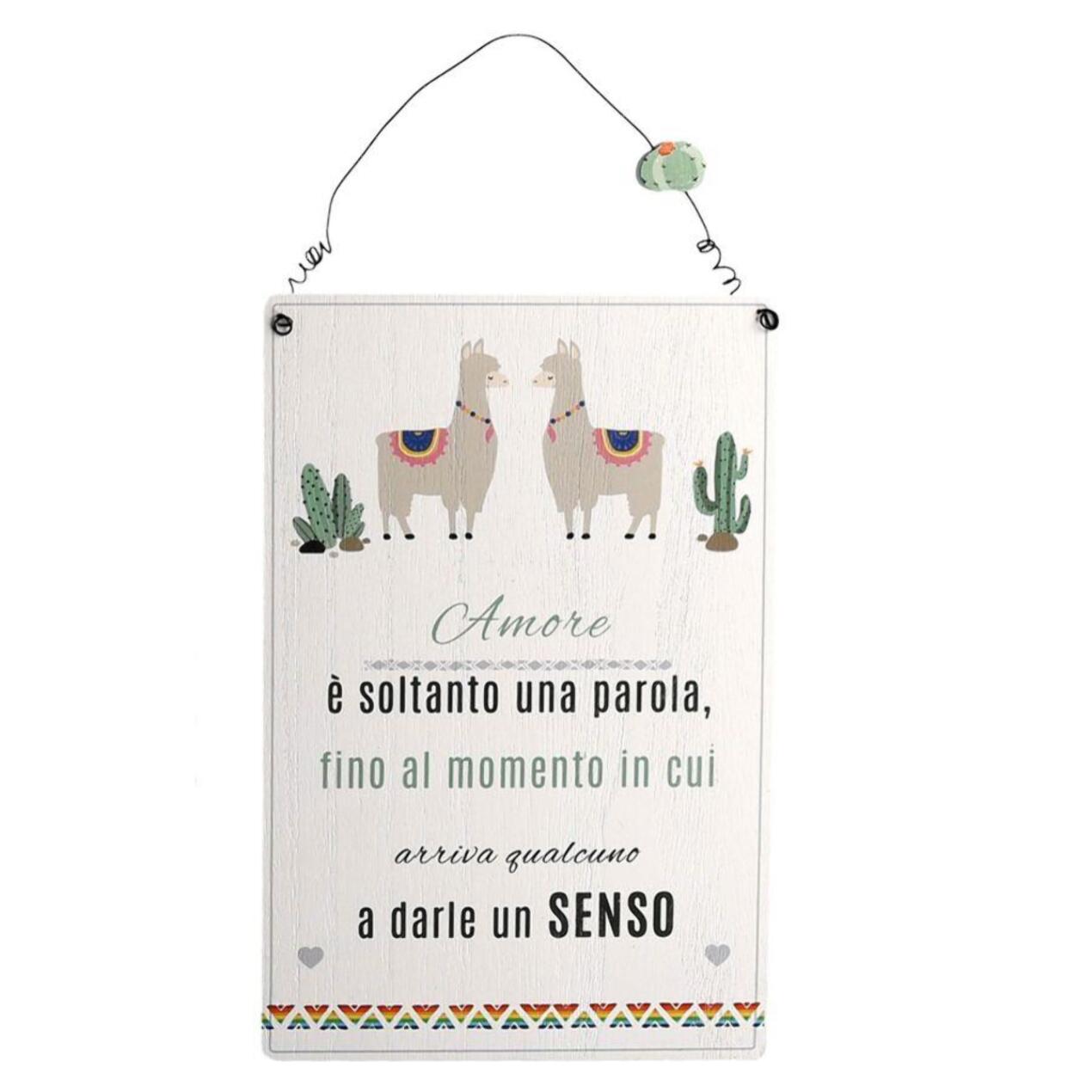 Targhetta in legno con lama cm17x26x0,5