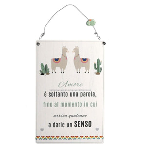 Targhetta in legno con lama cm17x26x0,5