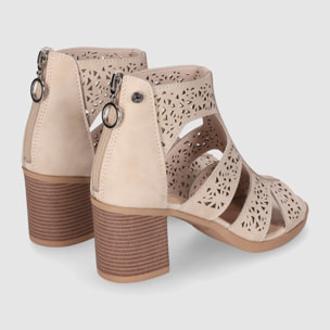 Sandalias - Beig - Tacón: 7 cm