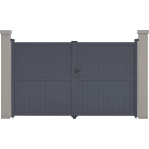 Portail aluminium "Maurice" - 299.5 x 180.9 cm - Gris