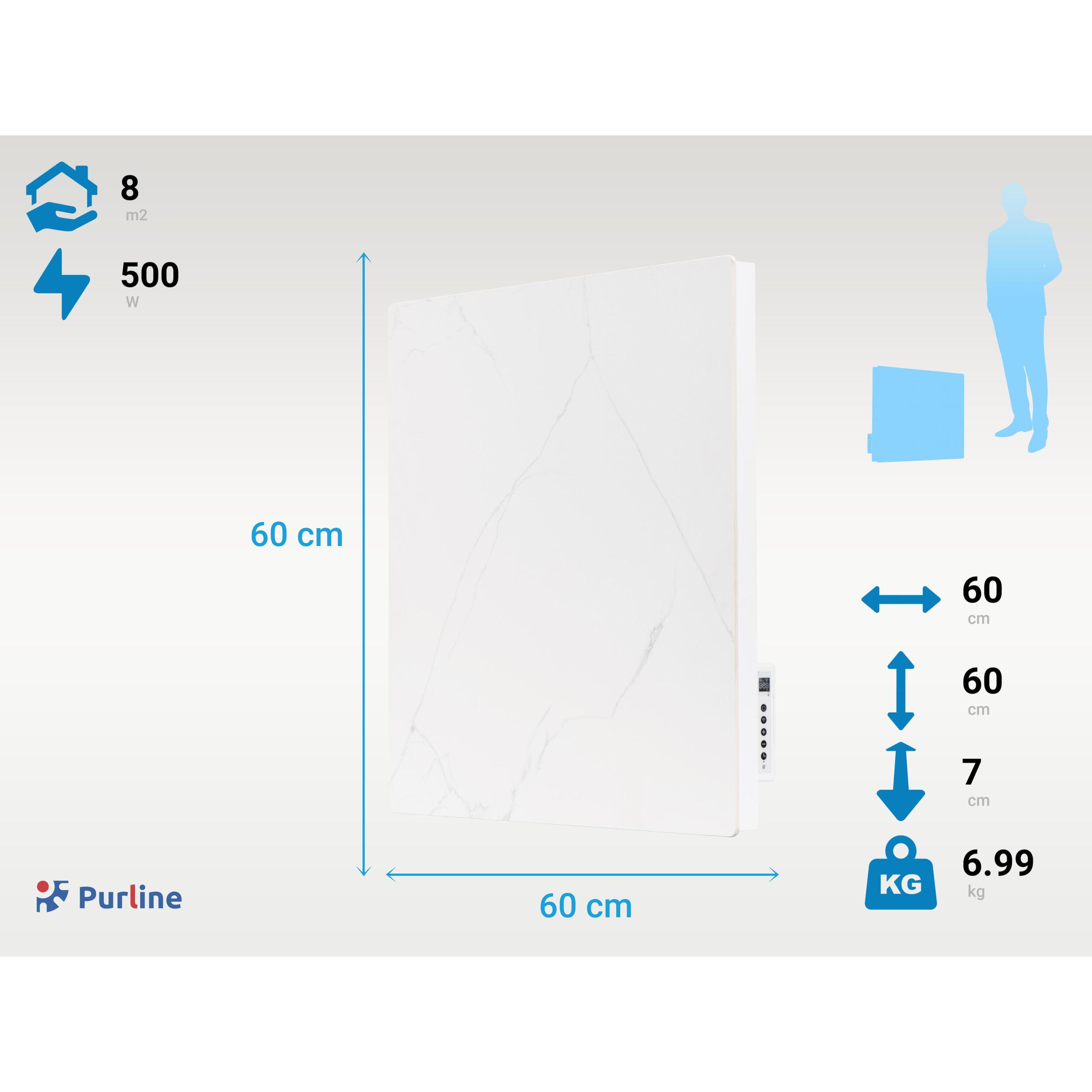 Émetteur thermique avec façade en céramique à finition marbrée 500   W