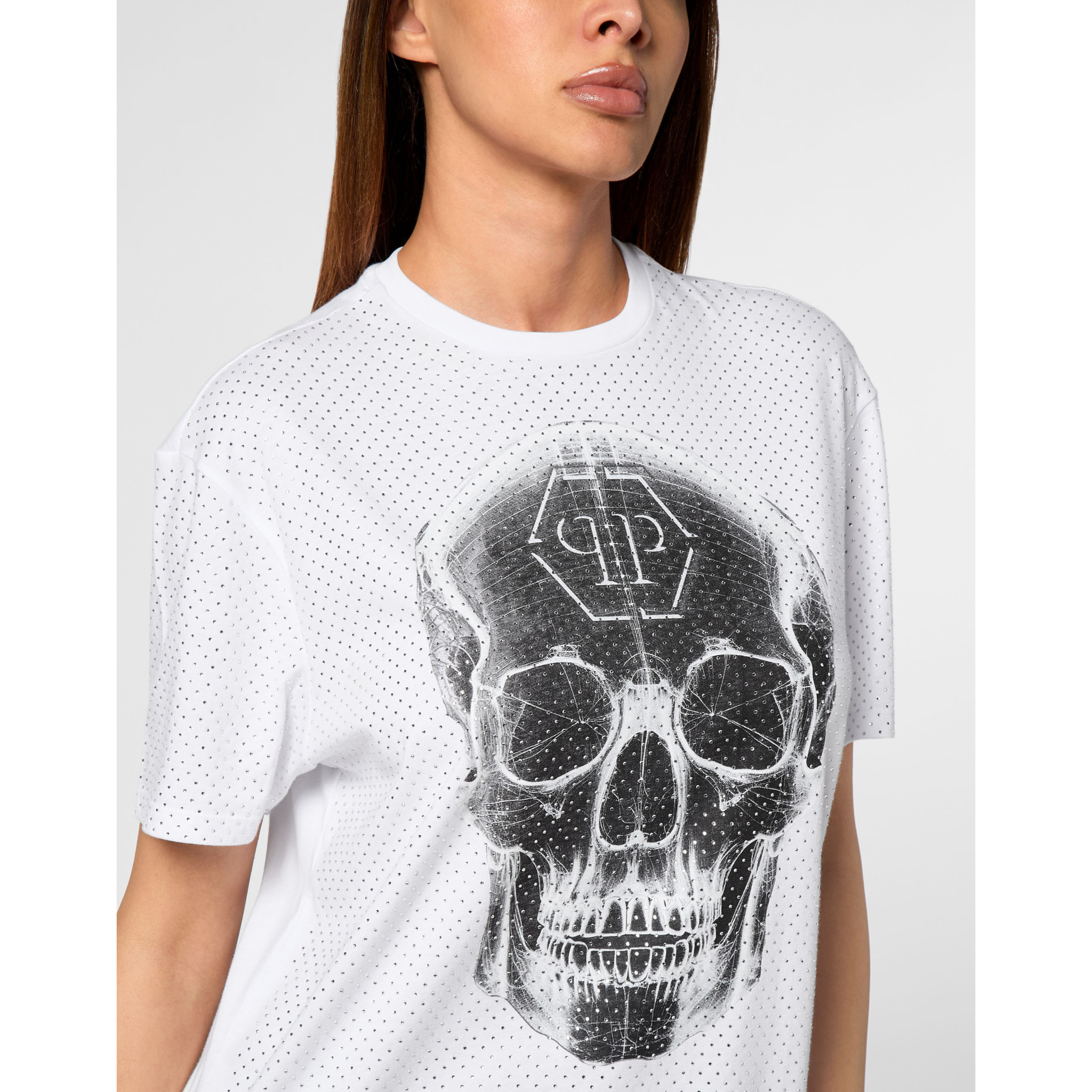 PHILIPP PLEIN Camiseta de corte masculino SKULL