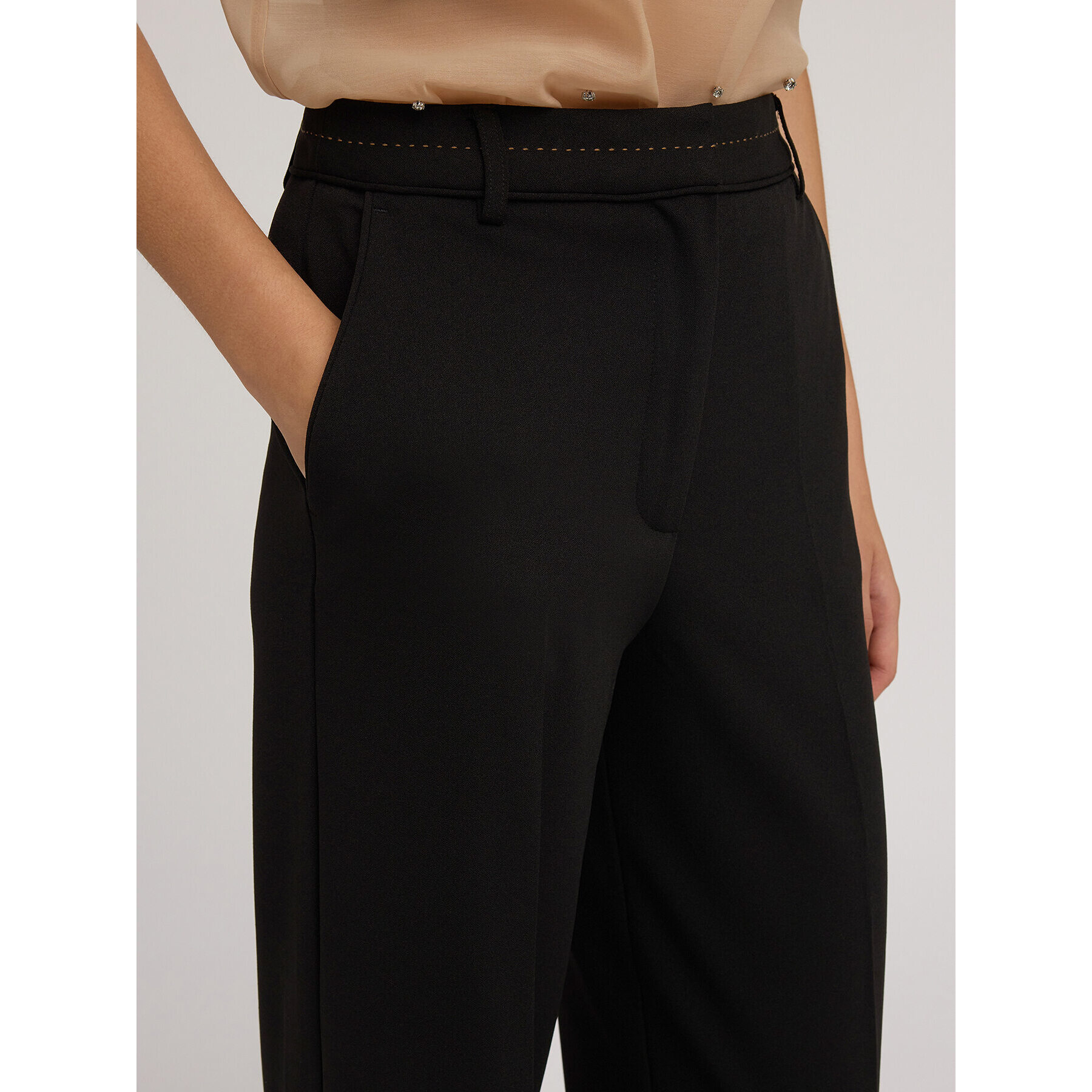 Motivi - Pantalones con pespuntes - Negro