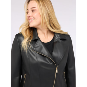 Fiorella Rubino - Giacca biker con zip asimmetrica - Nero