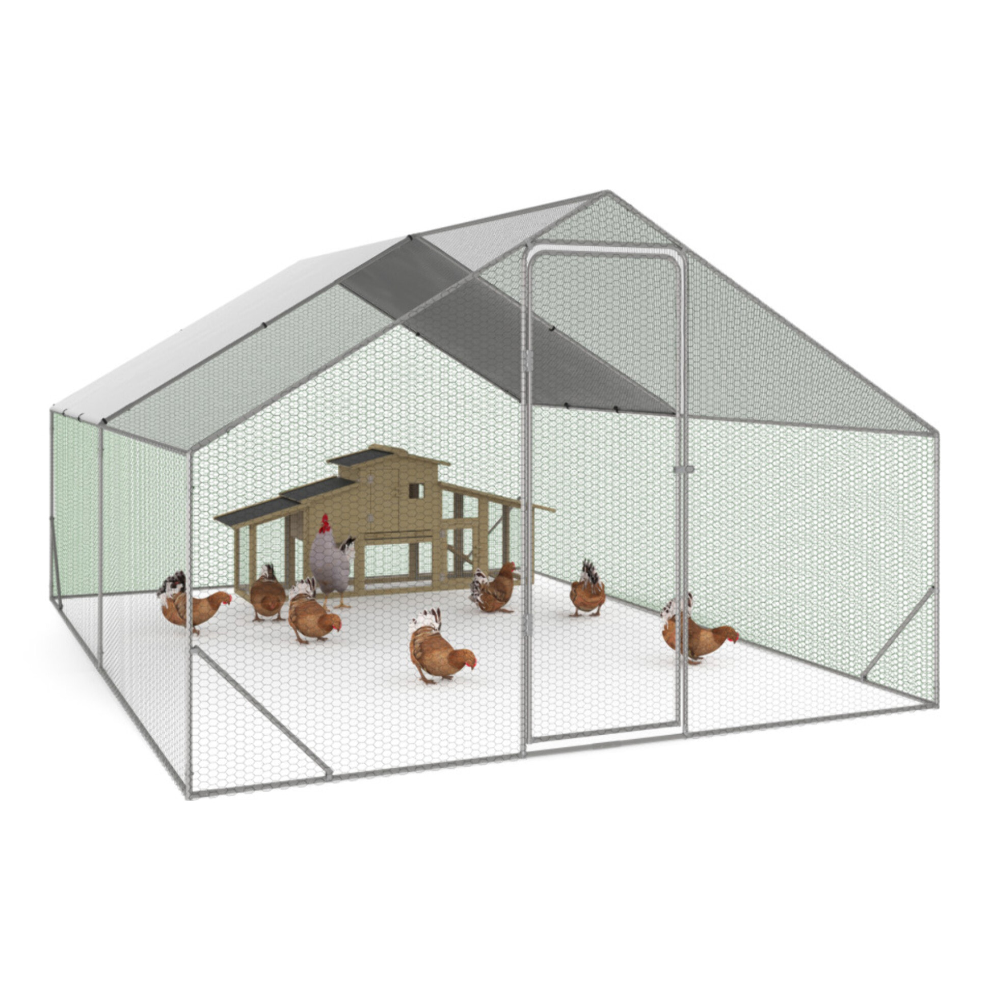 Enclos grillagé pour poules 12m² - 3x4m