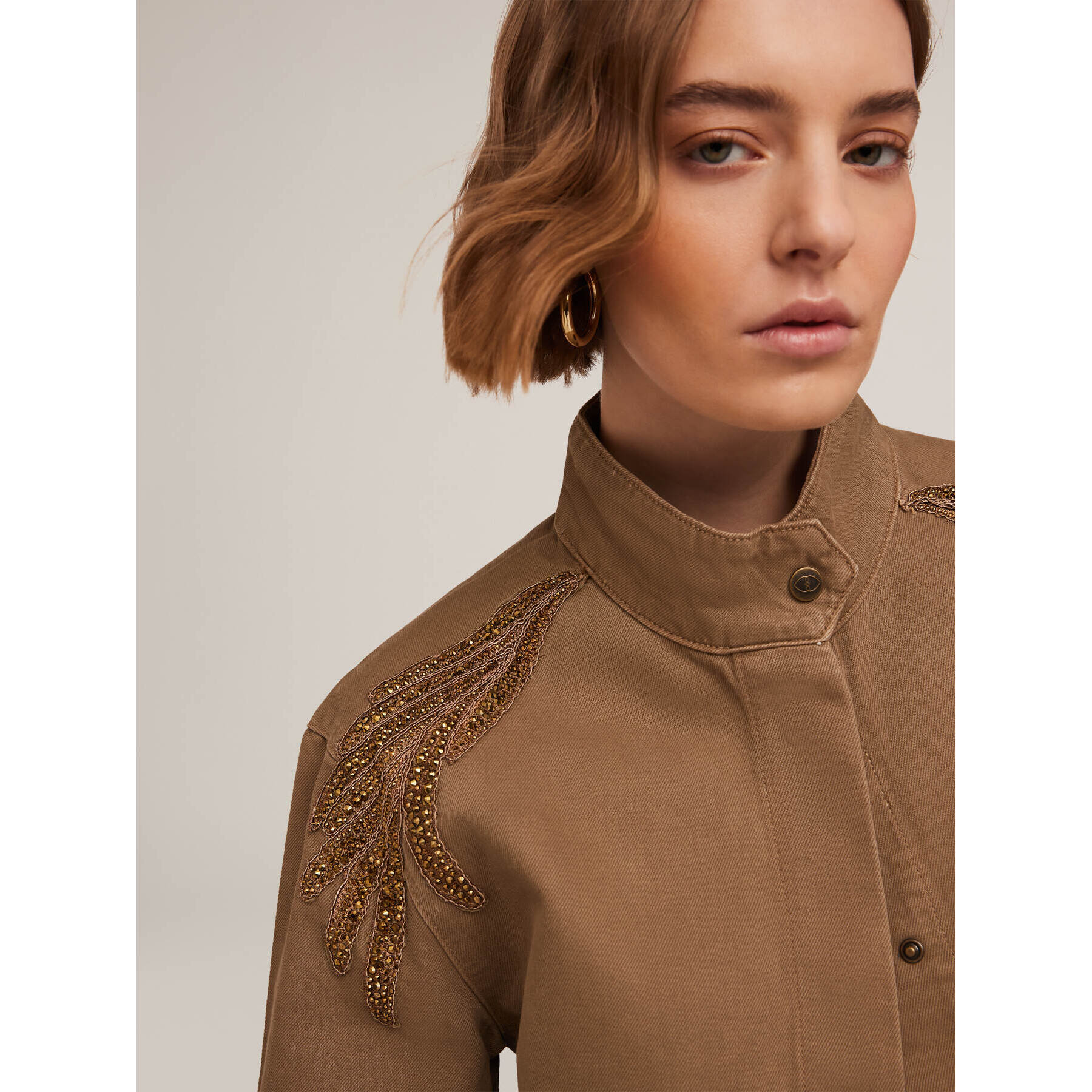 Motivi - Chaqueta con parche bordado - Verde militare