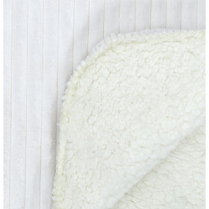 Plaid Flanelle Cotele Sherpa Ecru 180x220cm