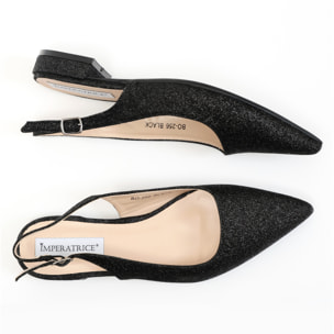Ballerine slingback in simil pelle brillantinate