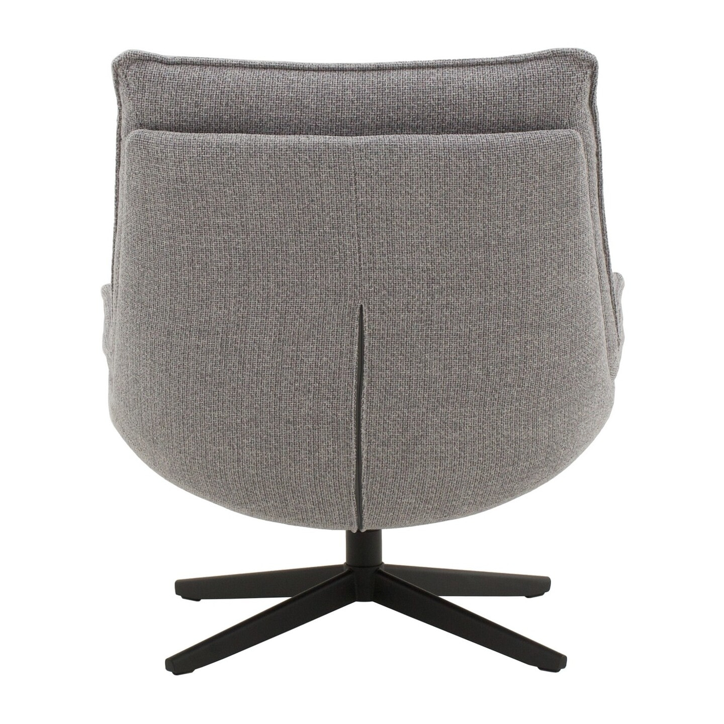 Poltrona girevole BRIKELL in tessuto grigio e base in metallo nero