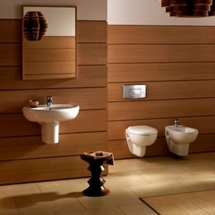 Pack WC suspendu JACOB DELAFON Brive + bâti + abattant + plaque