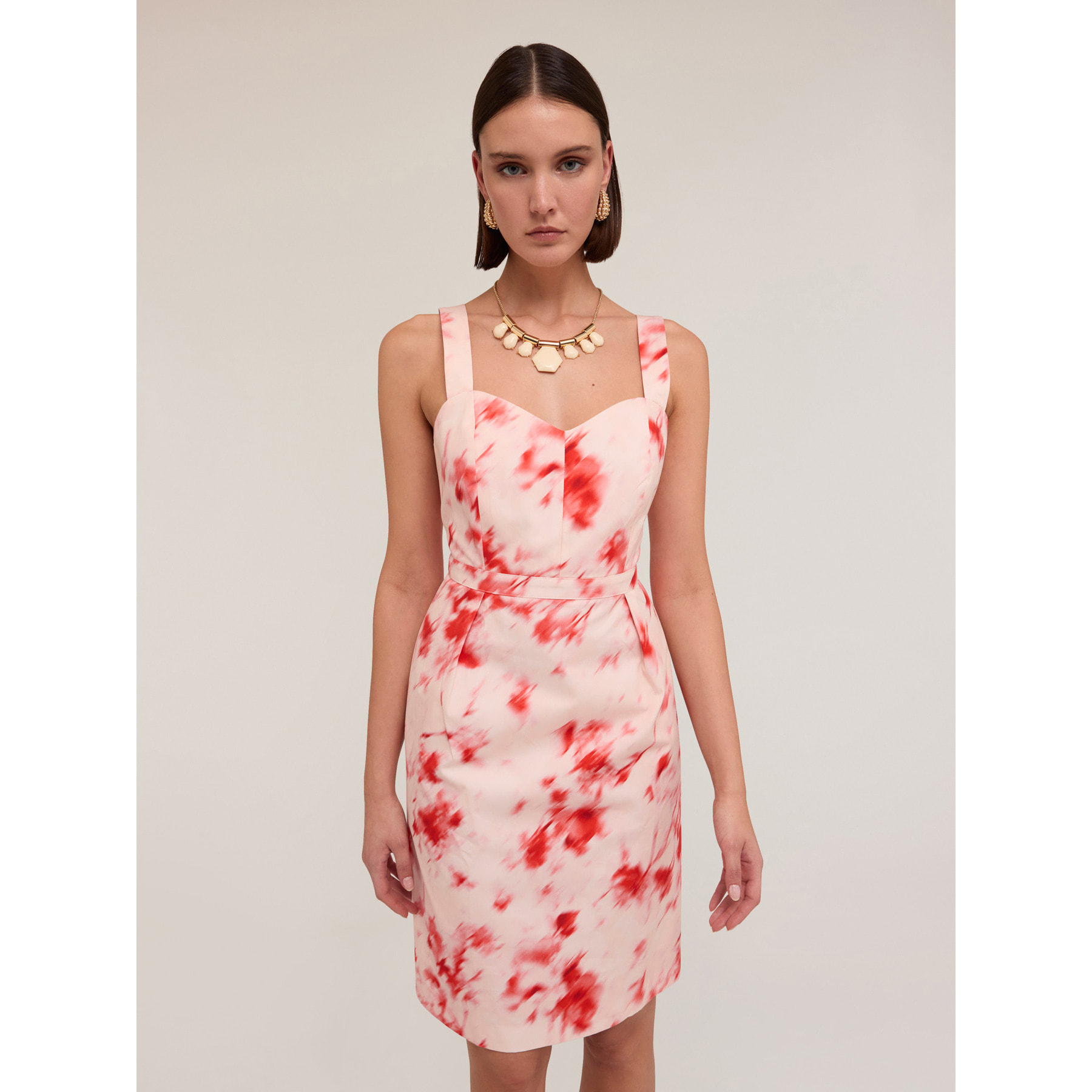 Motivi - Vestito bustier fantasia chinè - Rosso