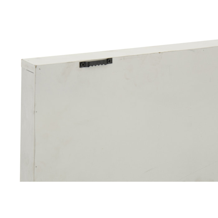 J-Line Objet Mural Poisson - bois - blanc