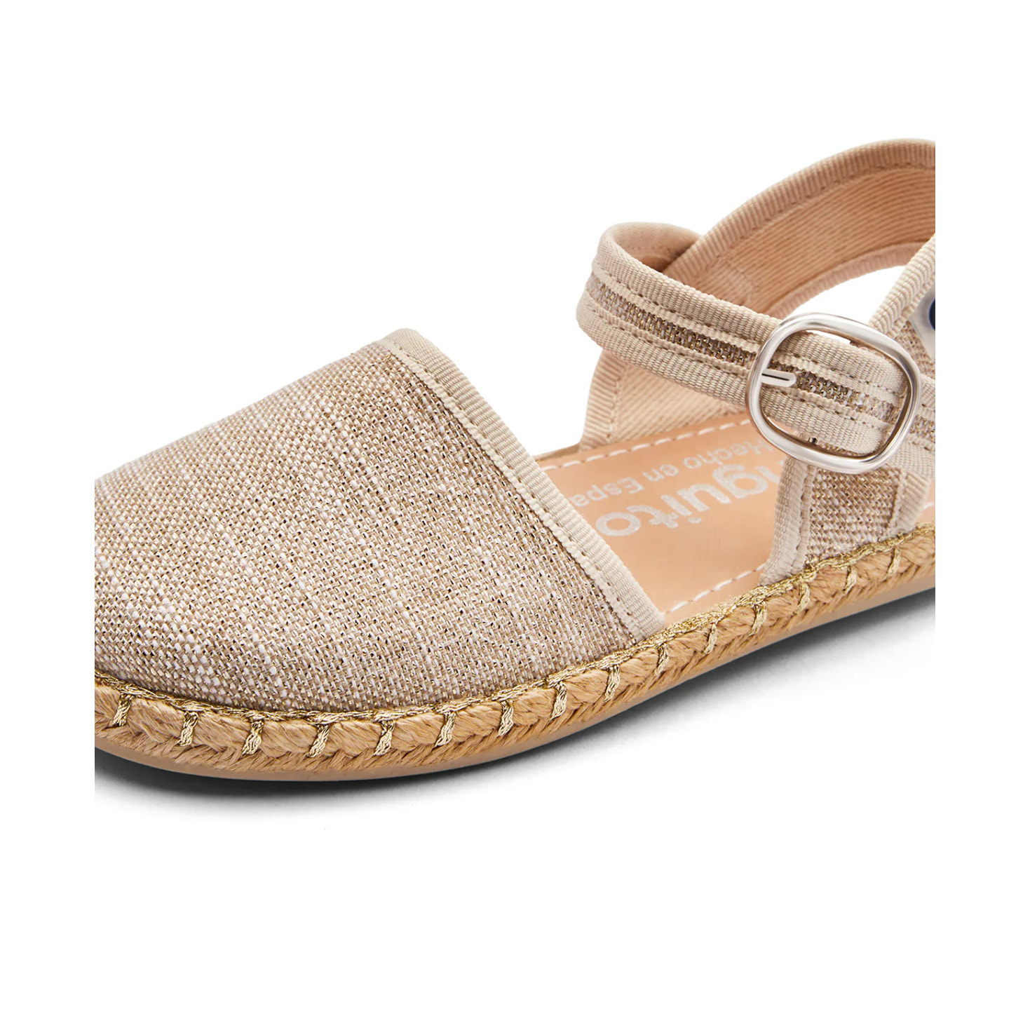 Alpargatas de Niña Suela Yute y Hebilla Beige