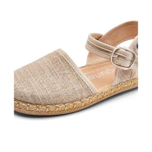 Alpargatas de Niña Suela Yute y Hebilla Beige